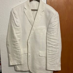 Joseph Abboud White Linen Coat Jacket